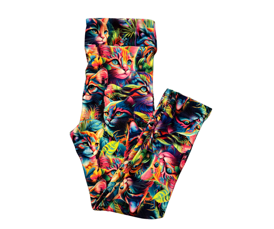 Kids Rainbow Whiskers full length leggings