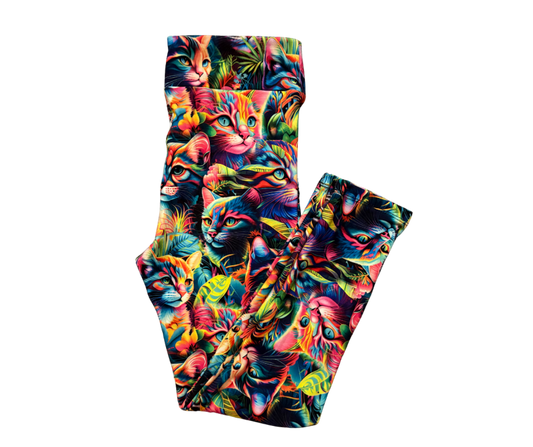 Kids Rainbow Whiskers full length leggings