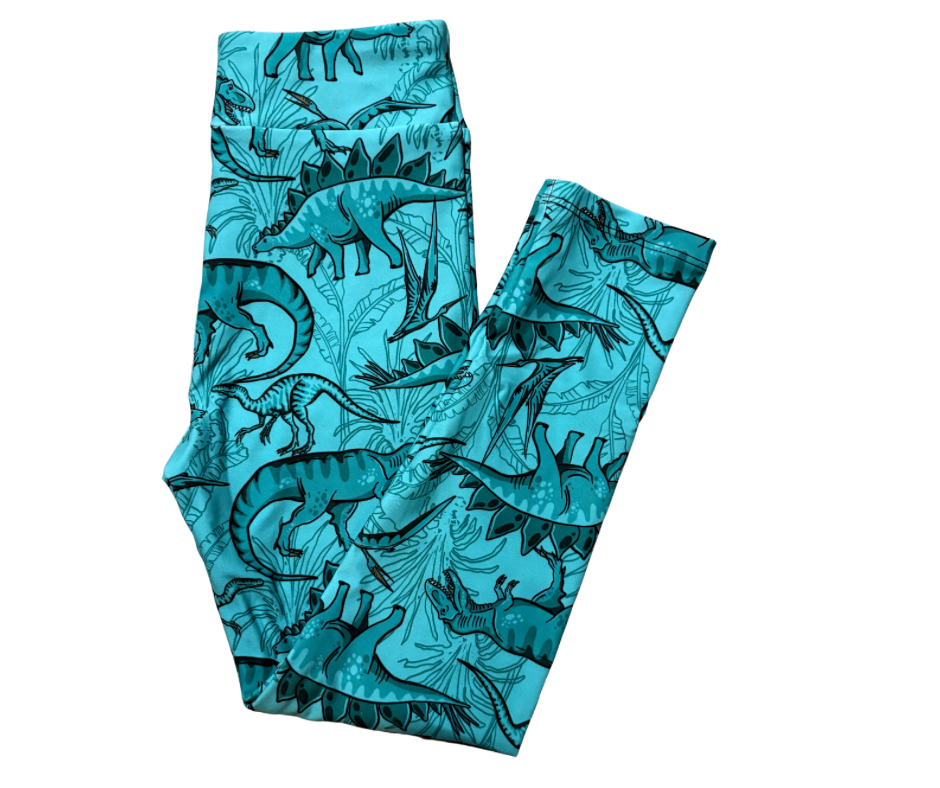 Kids Walking With Dinos full length leggings