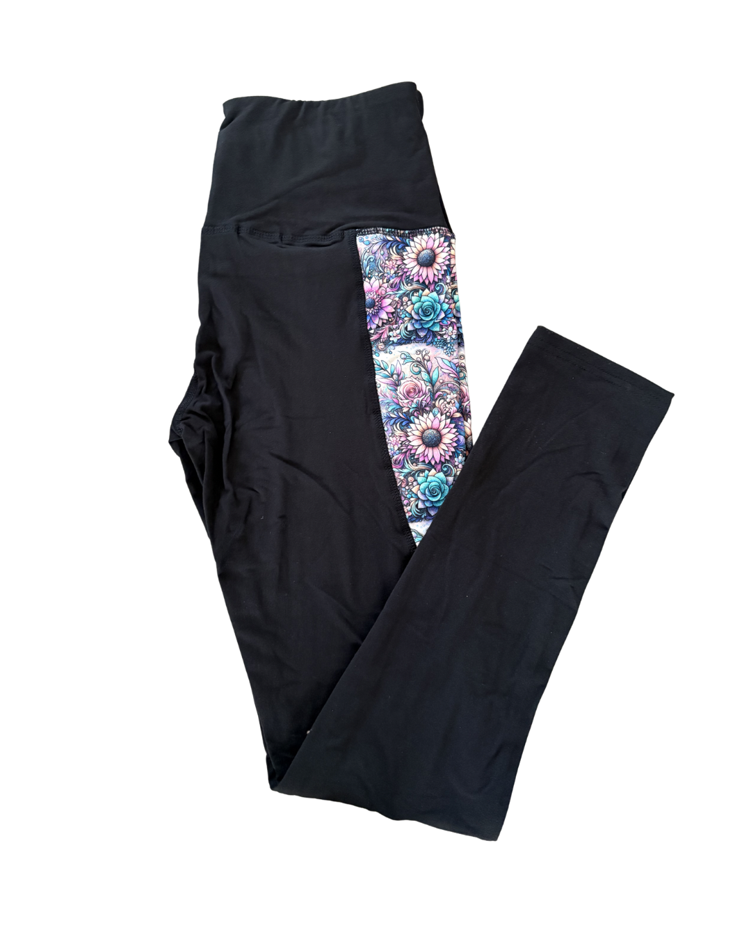 Glitter Garden full length triangle pocket leggings