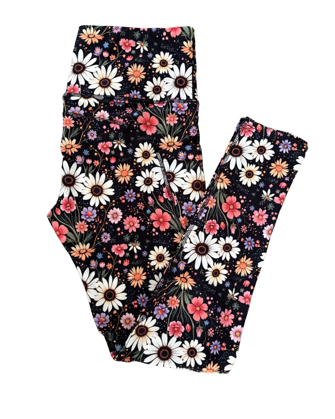Wildflower Whimsy full length thigh pocket leggings