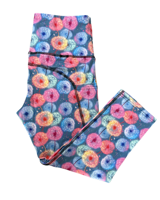 Colourburst Wishes thigh pocket Capri leggings