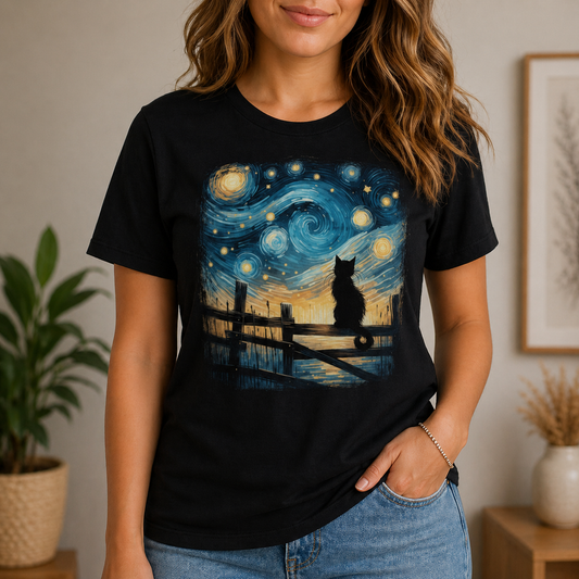 Van Gogh Kitty Nights T-Shirt