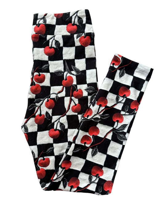 Kids Rockabilly Cherry full length leggings