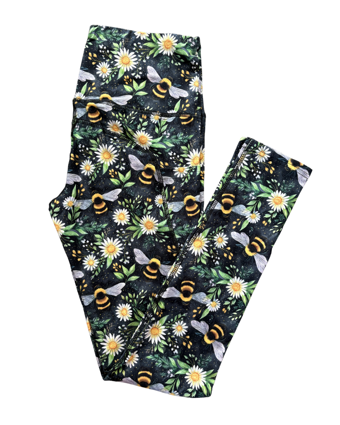 Enchanted Bee Garden full length thigh pocket leggings