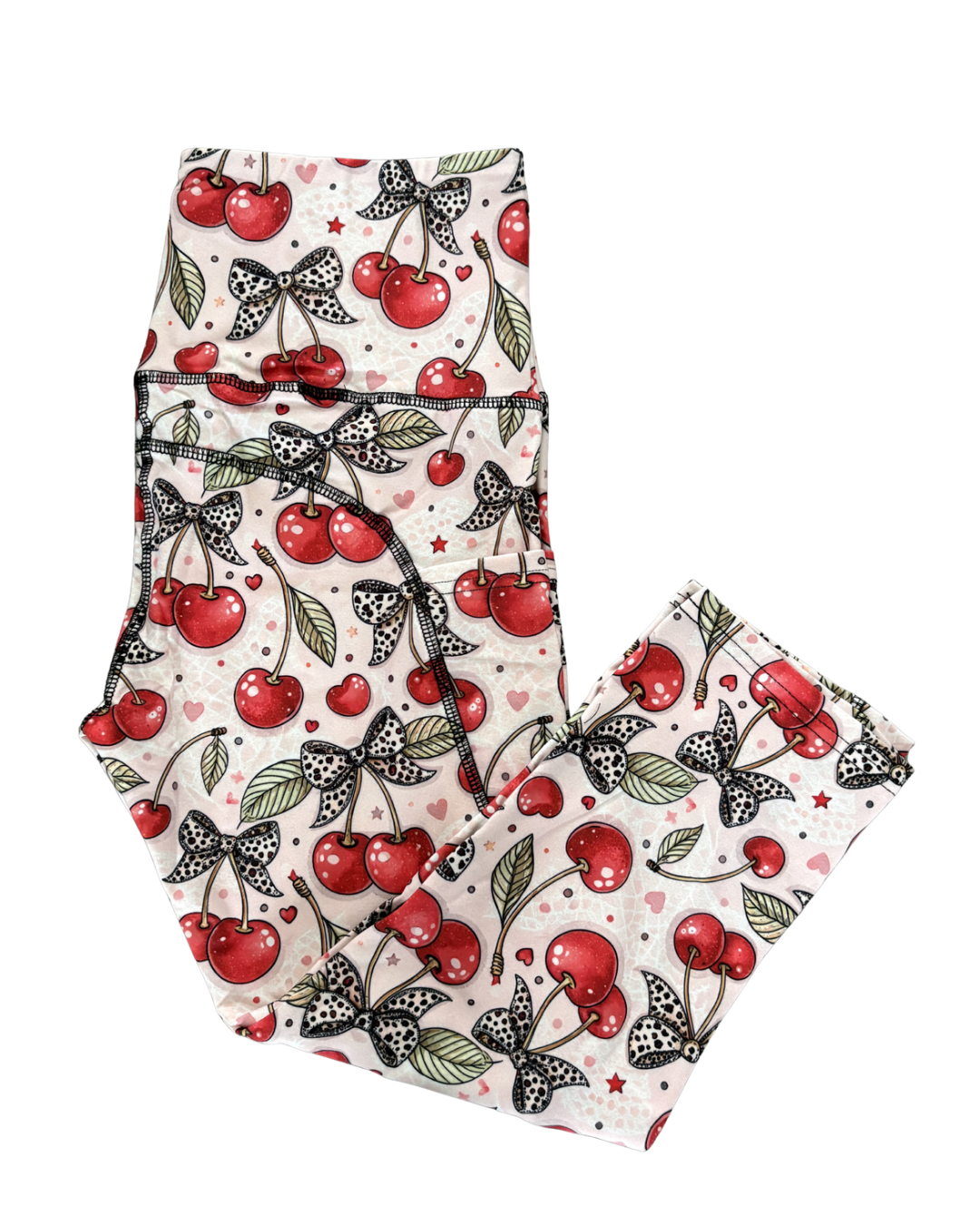 Cherrilicious Bow Capri thigh pocket leggings