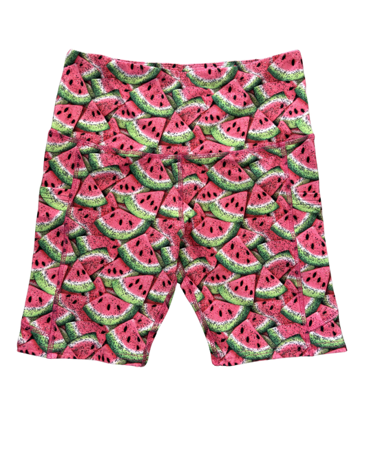 Glitter Watermelon thigh pocket shorts