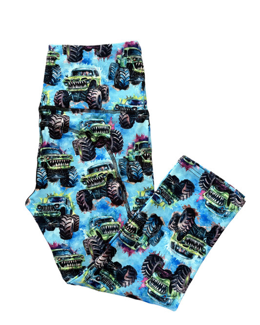 Wild Wheels thigh pocket Capri leggings