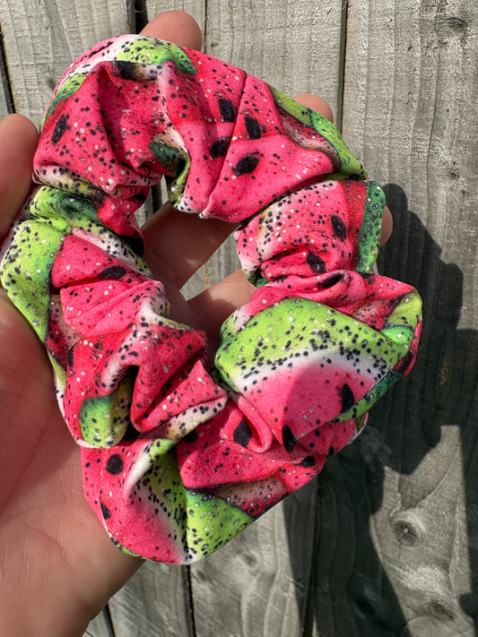Glitter Watermelon hair scrunchie