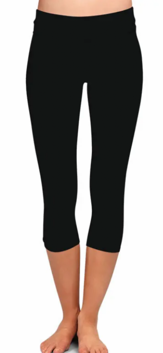 Preorder Plain Black Capri Leggings. Ends 30th September available early to mid November