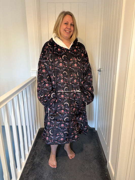 Night Garden extra large oversized hoodie blanket