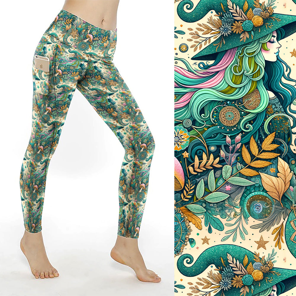 Preorder Emerald Enchantment full length thigh pocket leggings. Ends 6th September available early/mid October