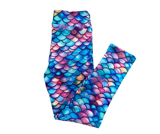 Kids Mer Scales full length leggings