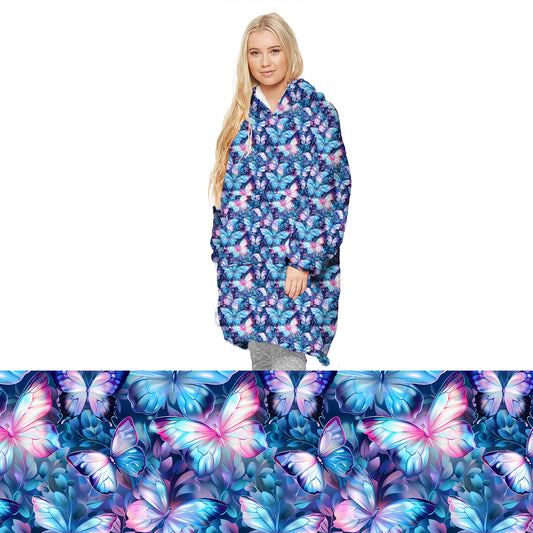 Preorder Neon Butterfly oversized hooded blanket. Ends 31st October, available early to mid December