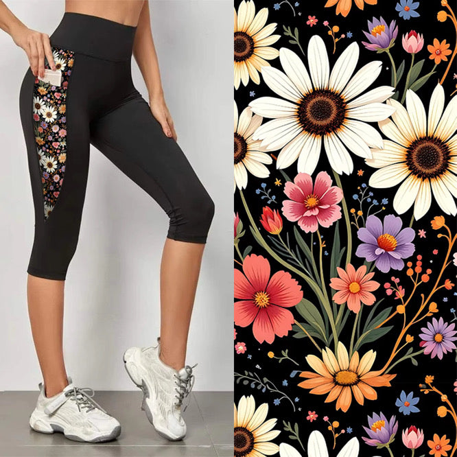Preorder Wildflower Whimsy Capri triangle pocket Leggings. Ends 28th February, available early to mid April