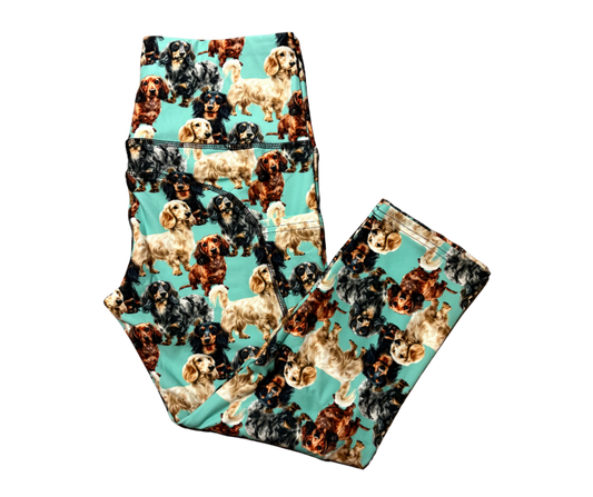 Dachshund Daze thigh pocket Capri leggings