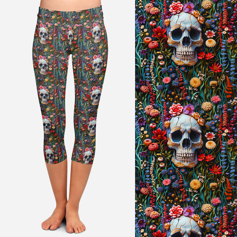 Preorder Skull Garden Capri leggings, ends 25th August, available early October