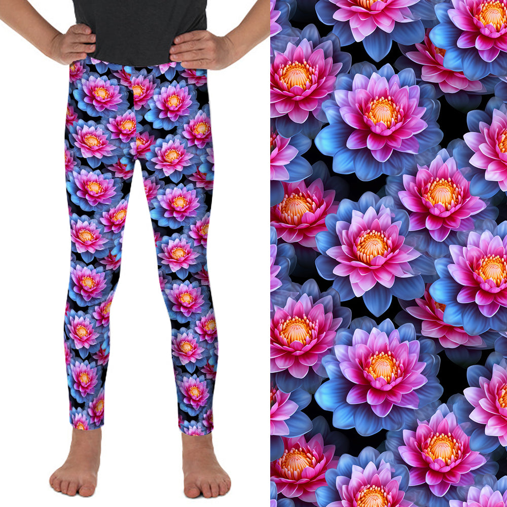 Preorder Kids Lotus Dream full length leggings. Ends 31st December, available early to mid February