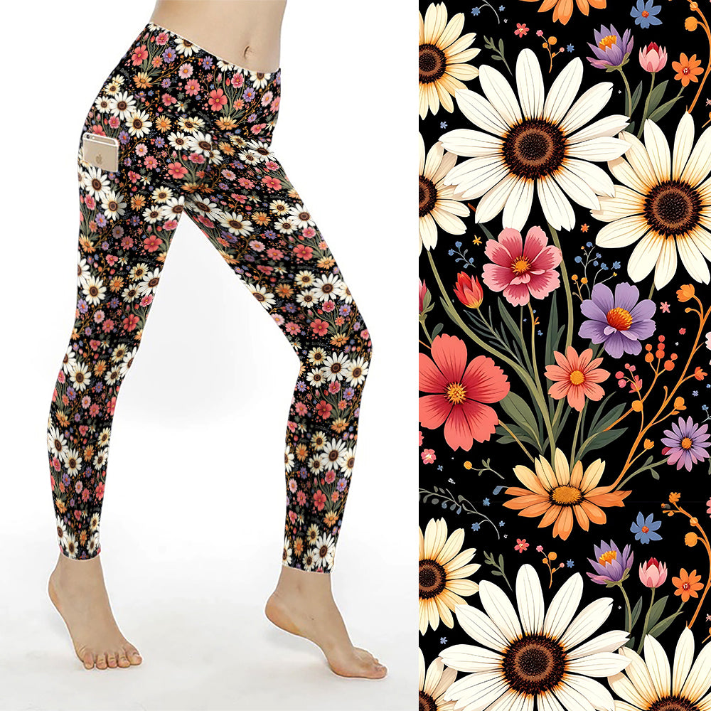 Preorder Wildflower Whimsy full length thigh pocket leggings. Ends 28th February, available early to mid April