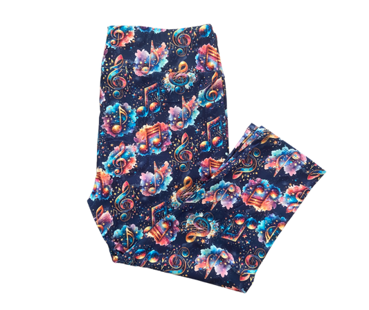 Musical Notes Capri Leggings