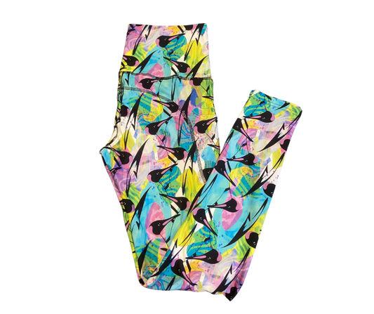 Watercolour Penguin Full Length Thigh Pocket Leggings