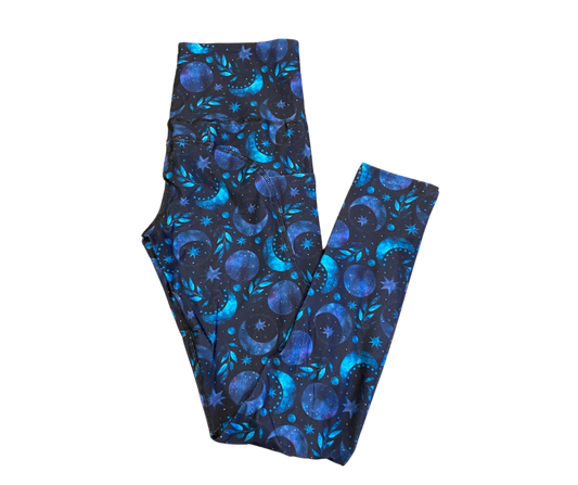 Celestial Moon Full Length Thigh Pocket Leggings