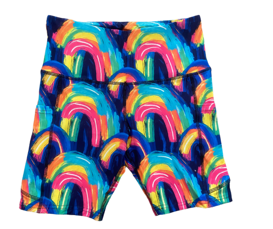 Rainbow thigh pocket shorts