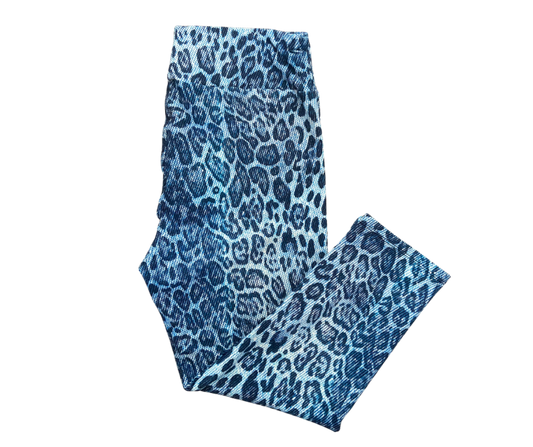 Denim Leopard Capri Leggings
