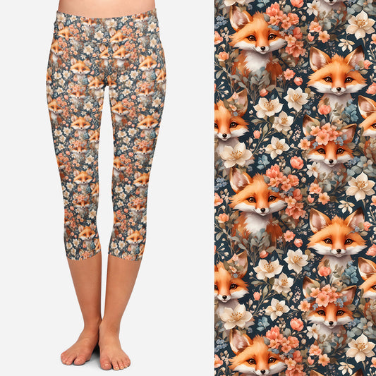 Preorder Floral Fox Capri leggings. Ends 30th September, available early to mid November