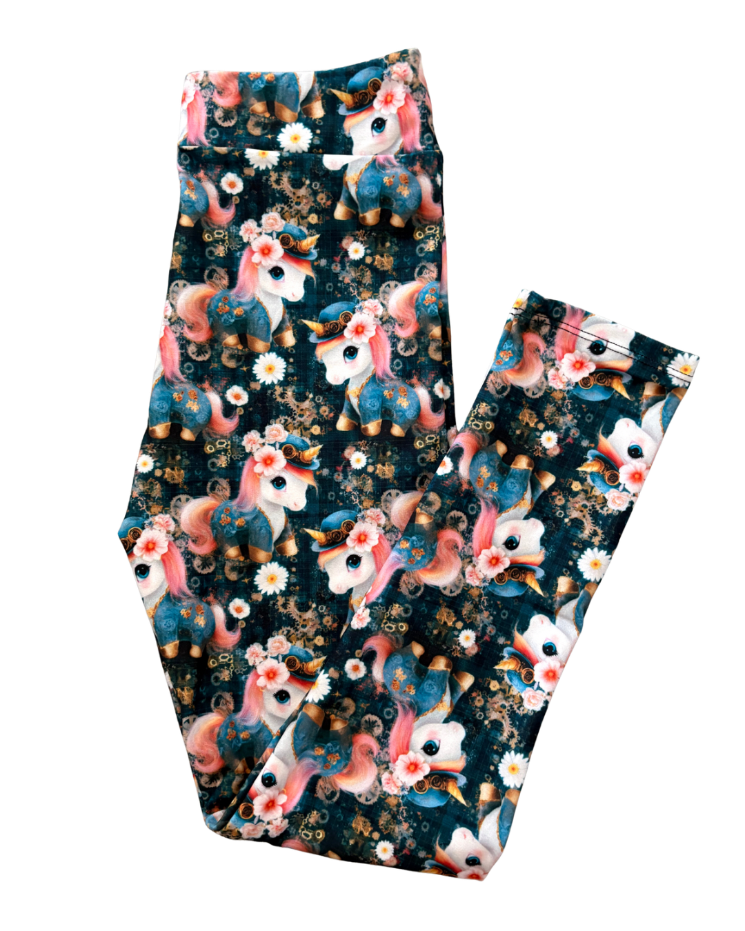 Kids Steam Punk Unicorn full length leggings