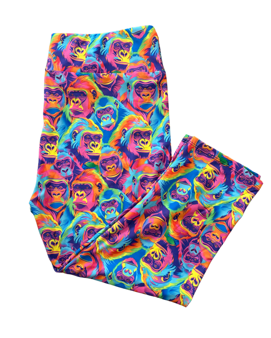 Rainbow Gorilla Capri leggings