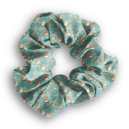 Preorder Robins Winter Wish hair scrunchie. Ends 31st October, available early to mid December