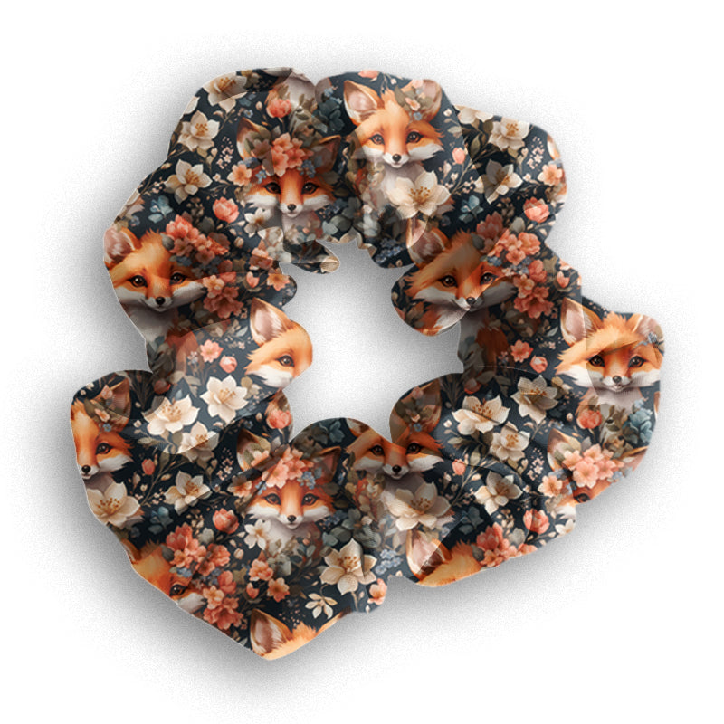 Preorder Floral Fox hair scrunchie. Ends 30th September, available early to mid November