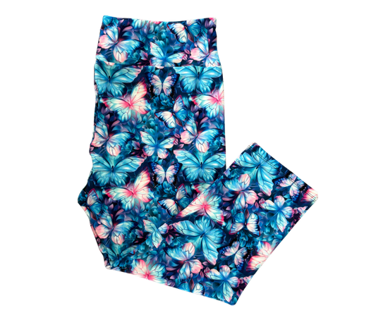 Neon Butterfly Capri leggings