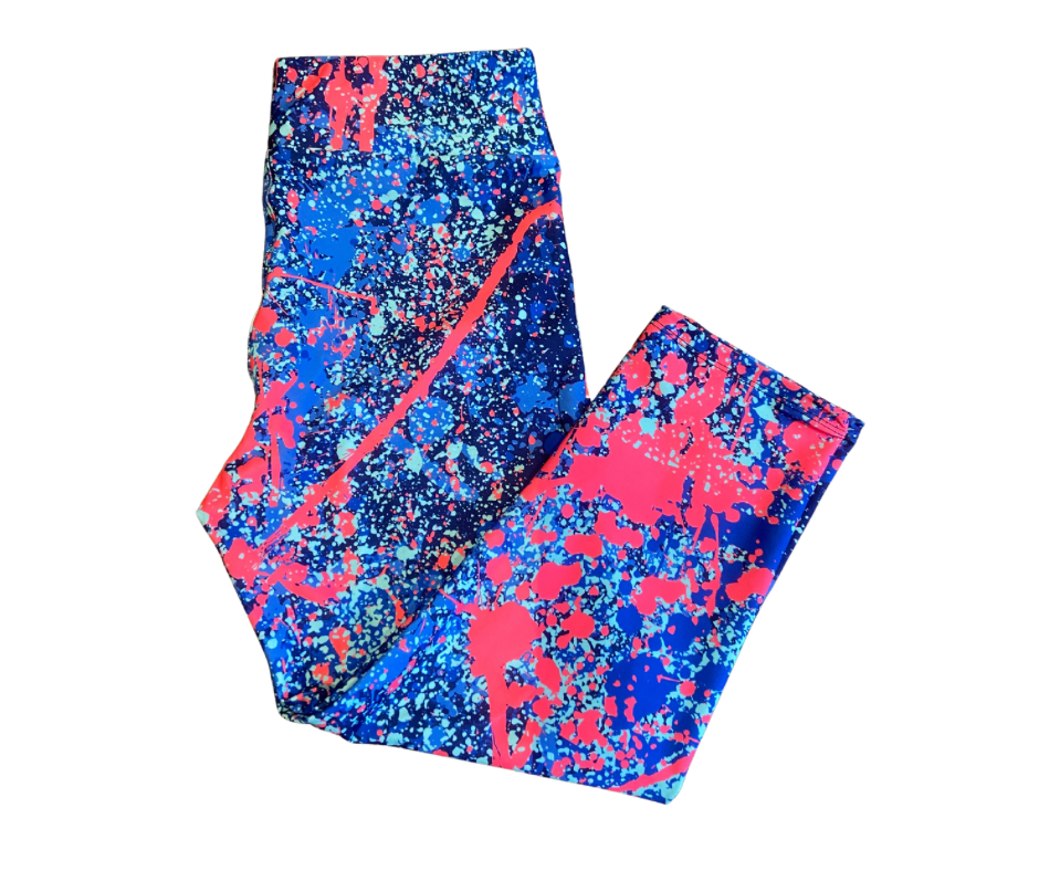 Neon Splat Capri leggings