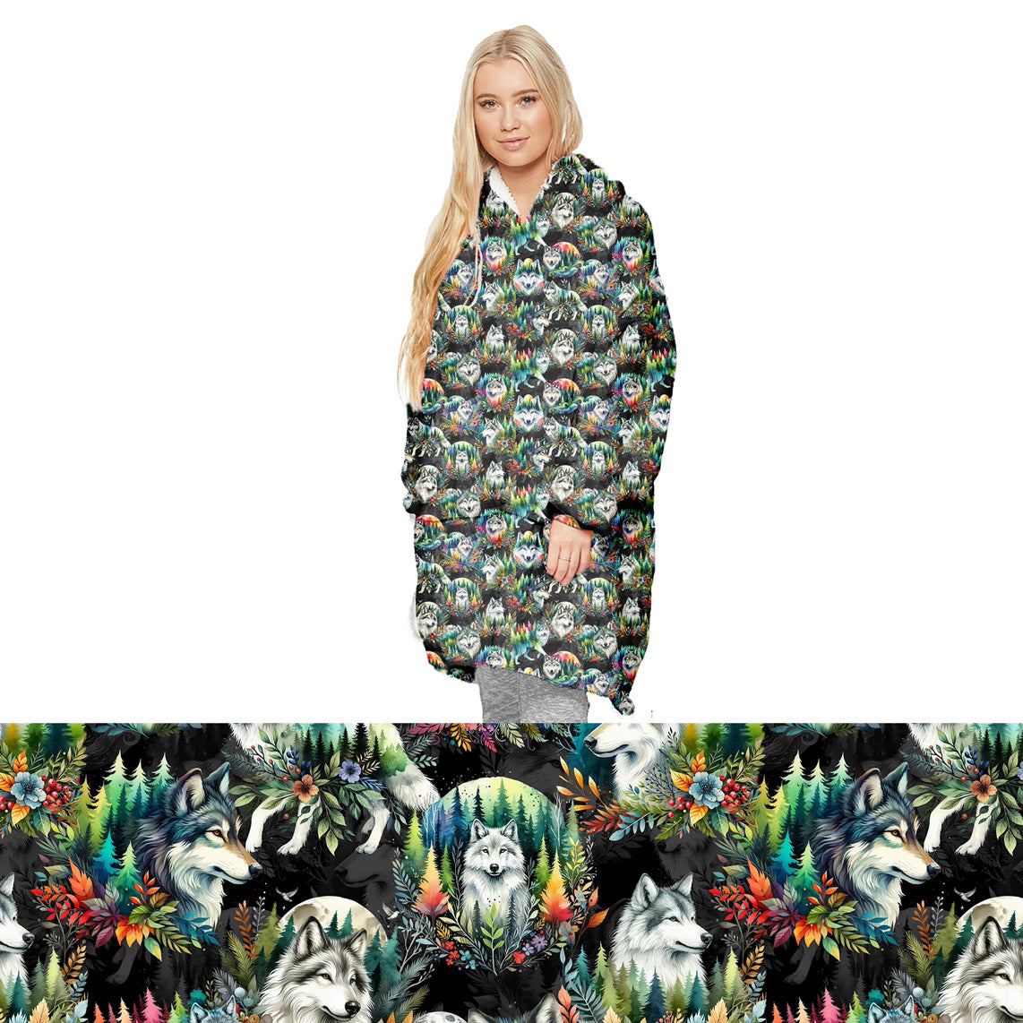 Preorder wolf oversized hooded blanket. Ends 31st October, available early to mid December
