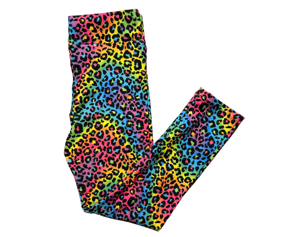 Kids Rainbow Roar full length leggings