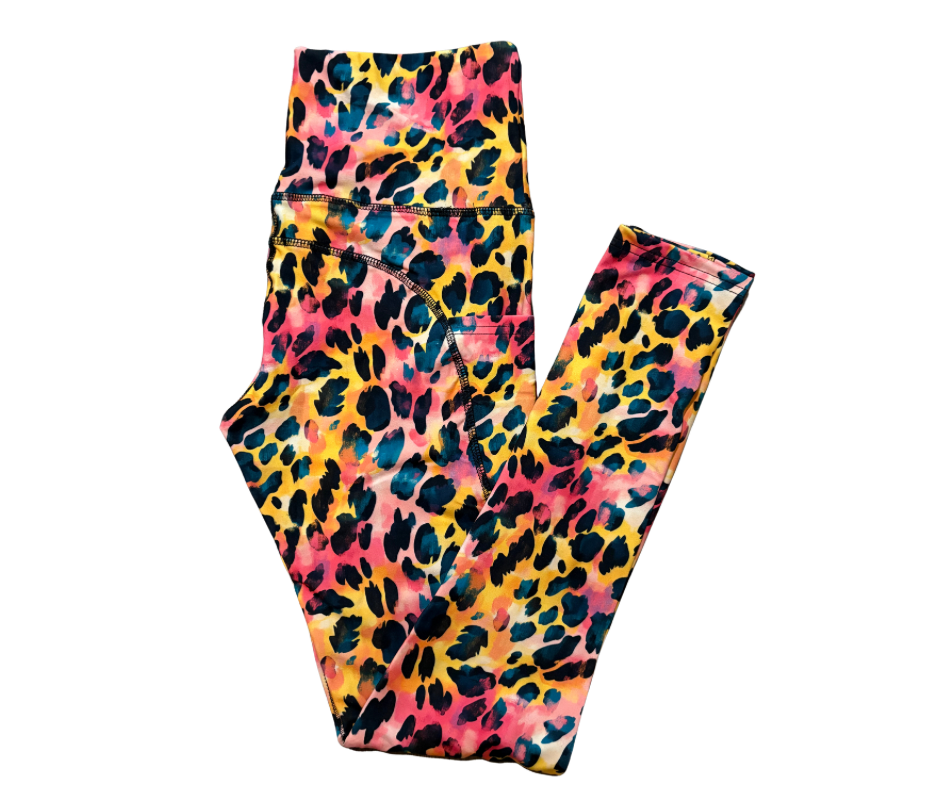 Sunset Safari full length thigh pocket leggings