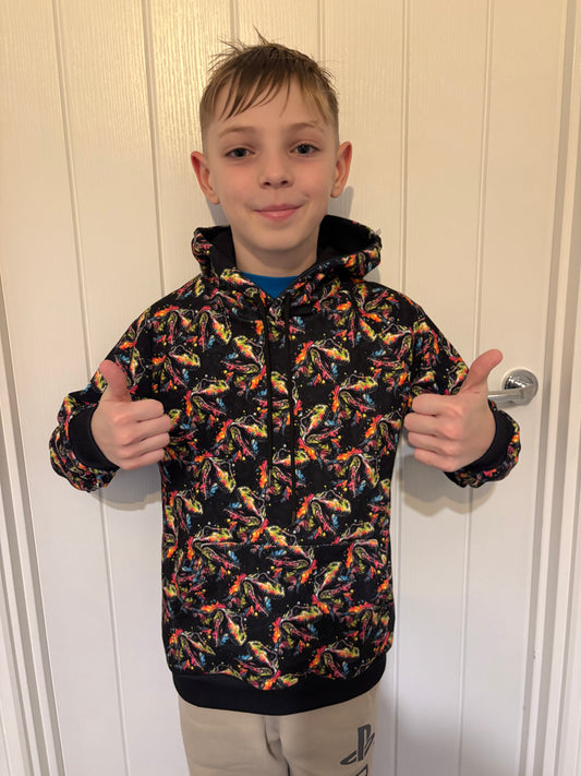 Kids Neon Dinosaur Hoodie