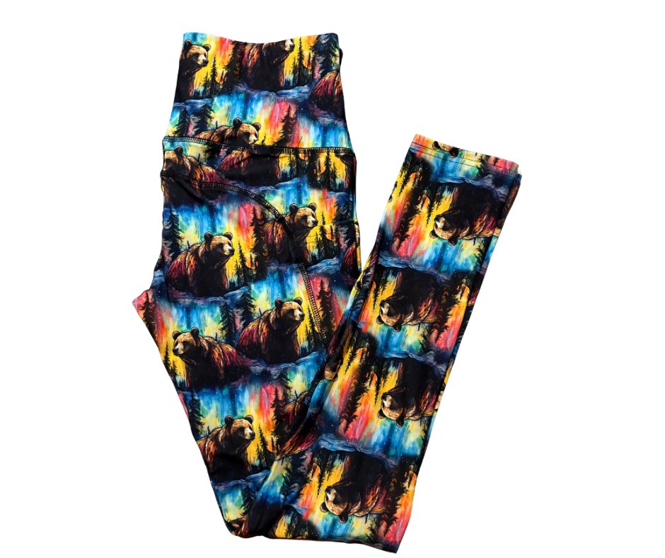 Aurora Bear full length thigh pocket leggings