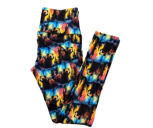 Aurora Bear full length thigh pocket leggings