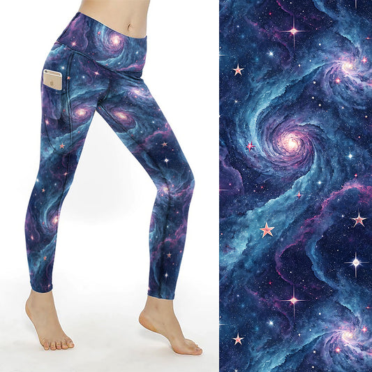 Preorder Cosmic Dreams full length thigh pocket leggings. Ends 28th Feb, available early to mid April