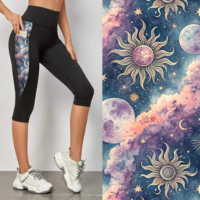 Preorder Celestial Dreams Capri triangle pocket Leggings. Ends 28th February, available early to mid April