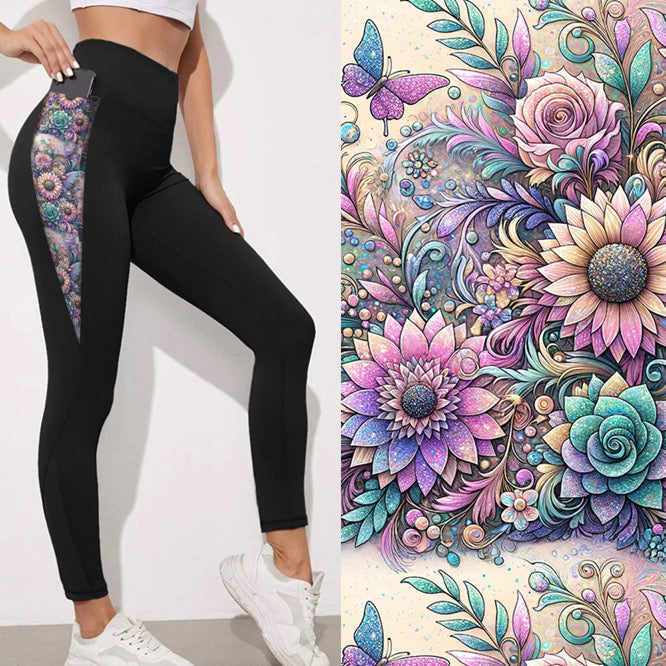 Preorder Glitter Garden full length triangle pocket Leggings. Ends 28th February, available early to mid April