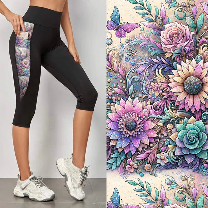 Preorder Glitter Garden case triangle pocket Leggings. Ends 28th February, available early to mid April