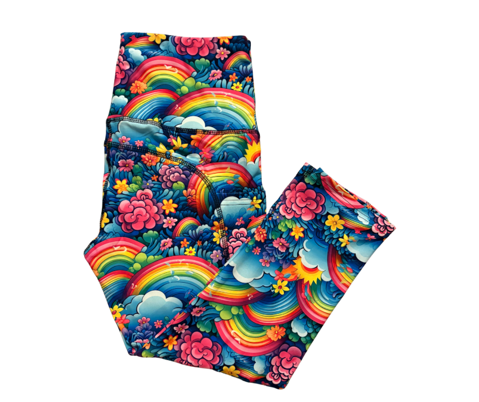 Chase The Rainbow thigh pocket Capri leggings