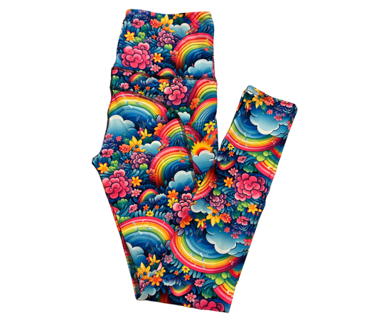 Chase The Rainbow full length thigh pocket leggings