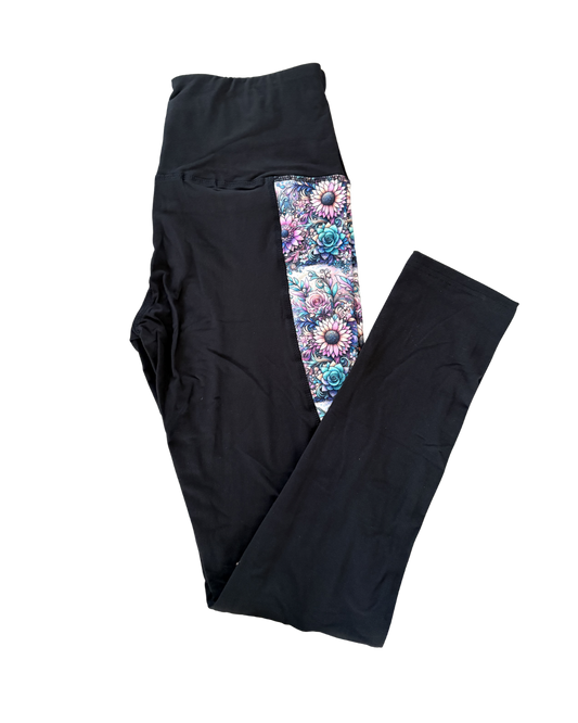 Glitter Garden full length triangle pocket leggings