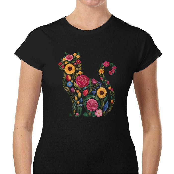 Floral Cat T-Shirt
