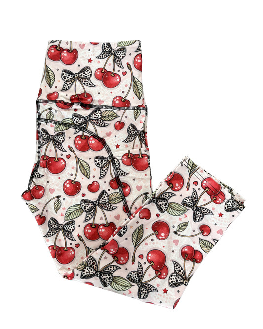 Cherrilicious Bow Capri thigh pocket leggings